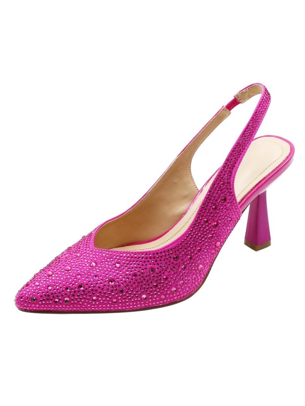 SZ  9.5 Pointed Toe Sparkly Rhinestone Closed Toe Heels Pumps Shoes Pink
